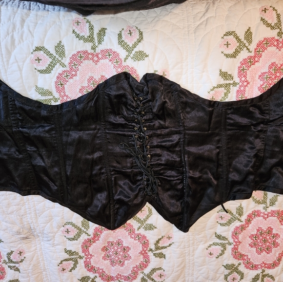 RARE 80s Betsey Johnson Punk Label Satin Corset - Picture 3 of 6